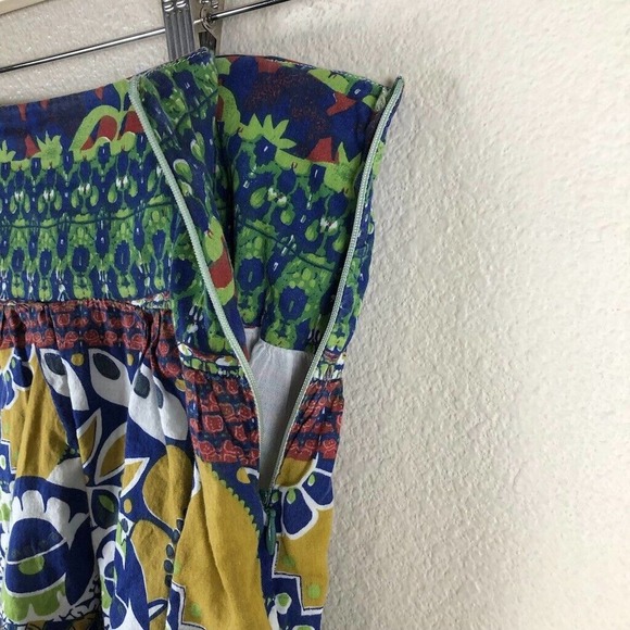 Angie Skirt Blue Geo‎ Print Mini Boho Colorful Casual Vacation Womens Large - Picture 6 of 16